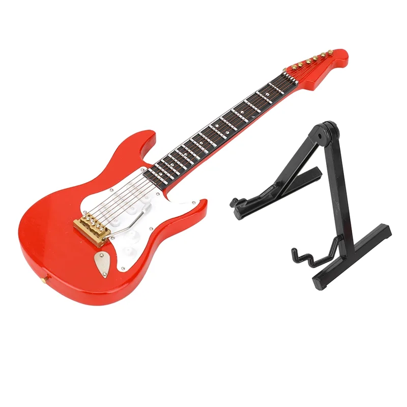 Musical Instrument Guitar - Minyatür Kırmızı Elektro Gitar Modeli Müzik