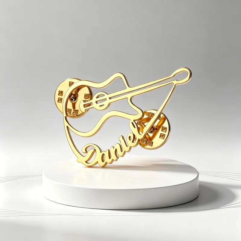 Musical Instrument Name - Özel Keman Pin Broş Paslanmaz Çelik