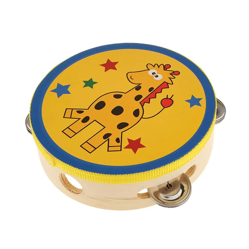 Tambourine Hand Drum - Ahşap Tef Küçük El Perküsyonu Toplu