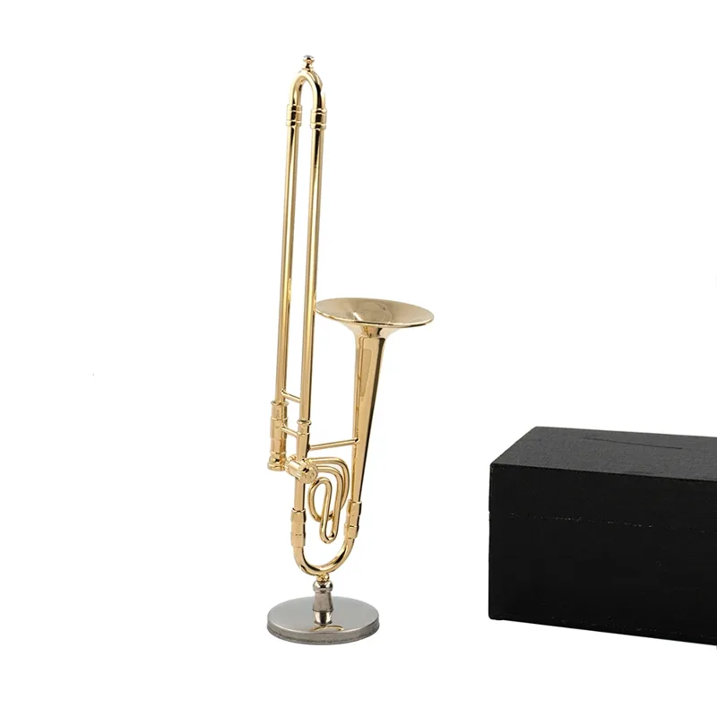 Musical Instrument Trombone - Minyatür Saf Bakır Trombon Modeli Mini