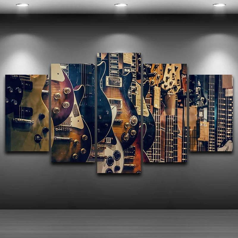 Musical Instrument Of Africa - Hiçbir Çerçeve Tuval 5 Adet Vintage