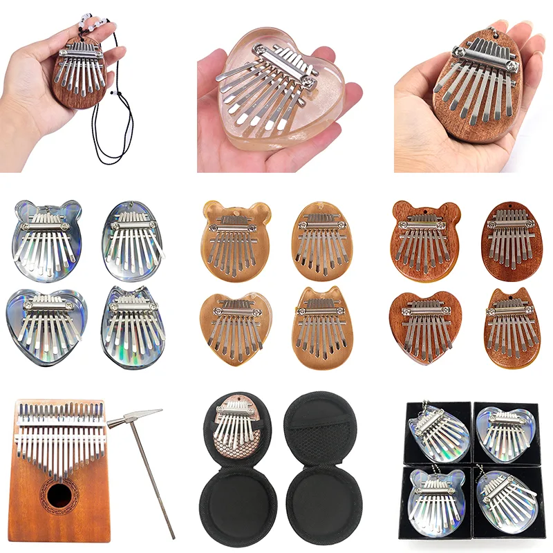 Musical Instrument Of Africa - 8 tuşları Kalimba başparmak piyano yüksek
