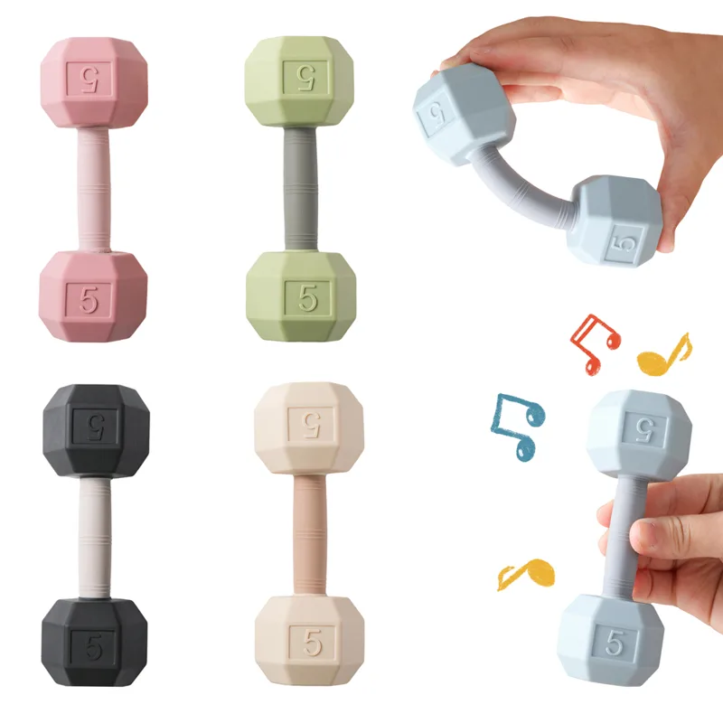 Musical Instrument Rattle - Bebek Silikon Dambıl Diş Kaşıyıcı Oyuncak