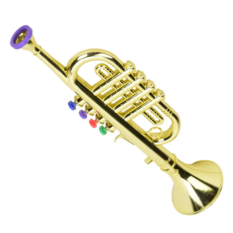 Musical Instrument Trombone - Çocuk Trompet Altın Kaplamalı Plastik Çocuk
