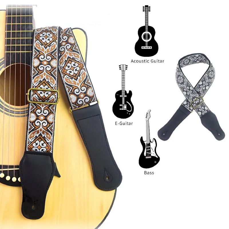 Musical Instrument Organ - Gitar Askısı İşlemeli Baskı Etnik Tarzı