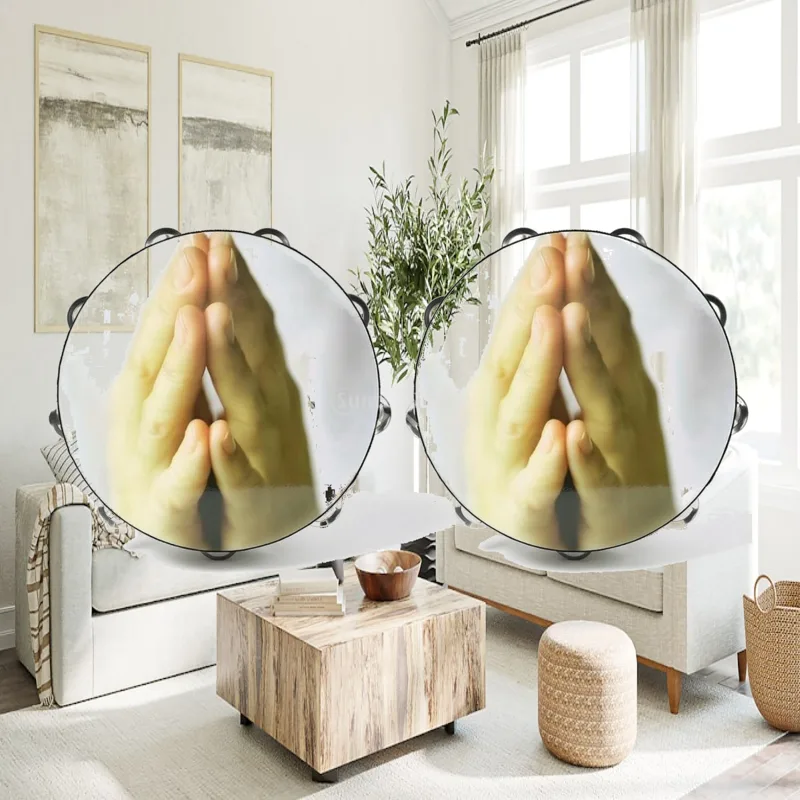 Tambourine Hand Drum - Çocuklar için Perküsyon Tefi, Masif Ahşap