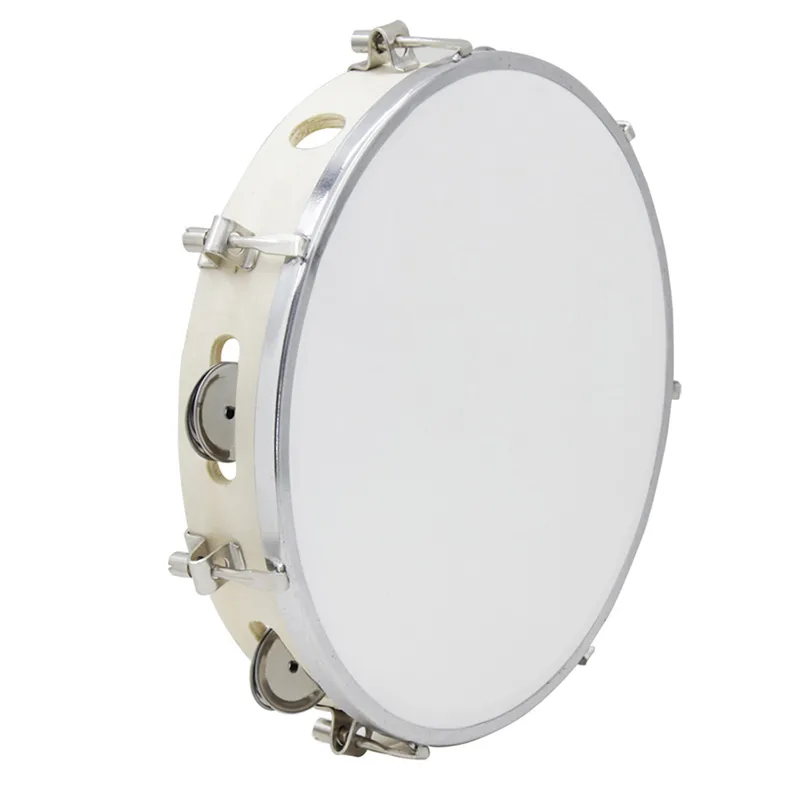 Tambourine Hand Drum - 10 inç tef ayarlanabilir katı ahşap