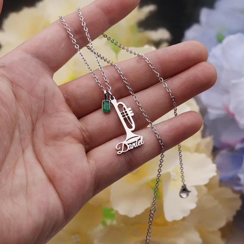 Özel Ad Trompet Kolye Paslanma - Musical Instrument Name incelemesi ve fiyatı